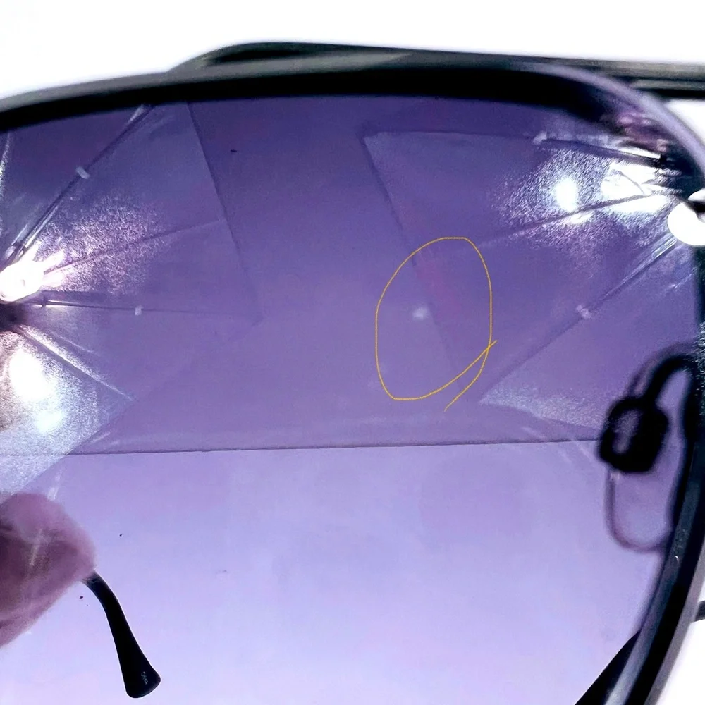 ⭐️TAHARI💯MENS MATT BLACK METAL SUNGLASSES, UNIQUE LENSES & FADING PURPLE COLOR
